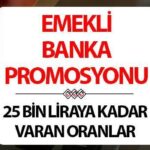Emeklilik Promosyonu 2025 Mevcut Tablo: 20/25 bin TL’ye kadar olan fırsatlar! Vakıfbank, Halkbank, Ziraat Bank, Bank İh, Garanti Bankası, Yapkredi, Akbank Promosyon Miktar